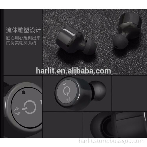 Handsfree Twins Sports Wireless Earphone with Microphone Stereo Active Noise Cancellation